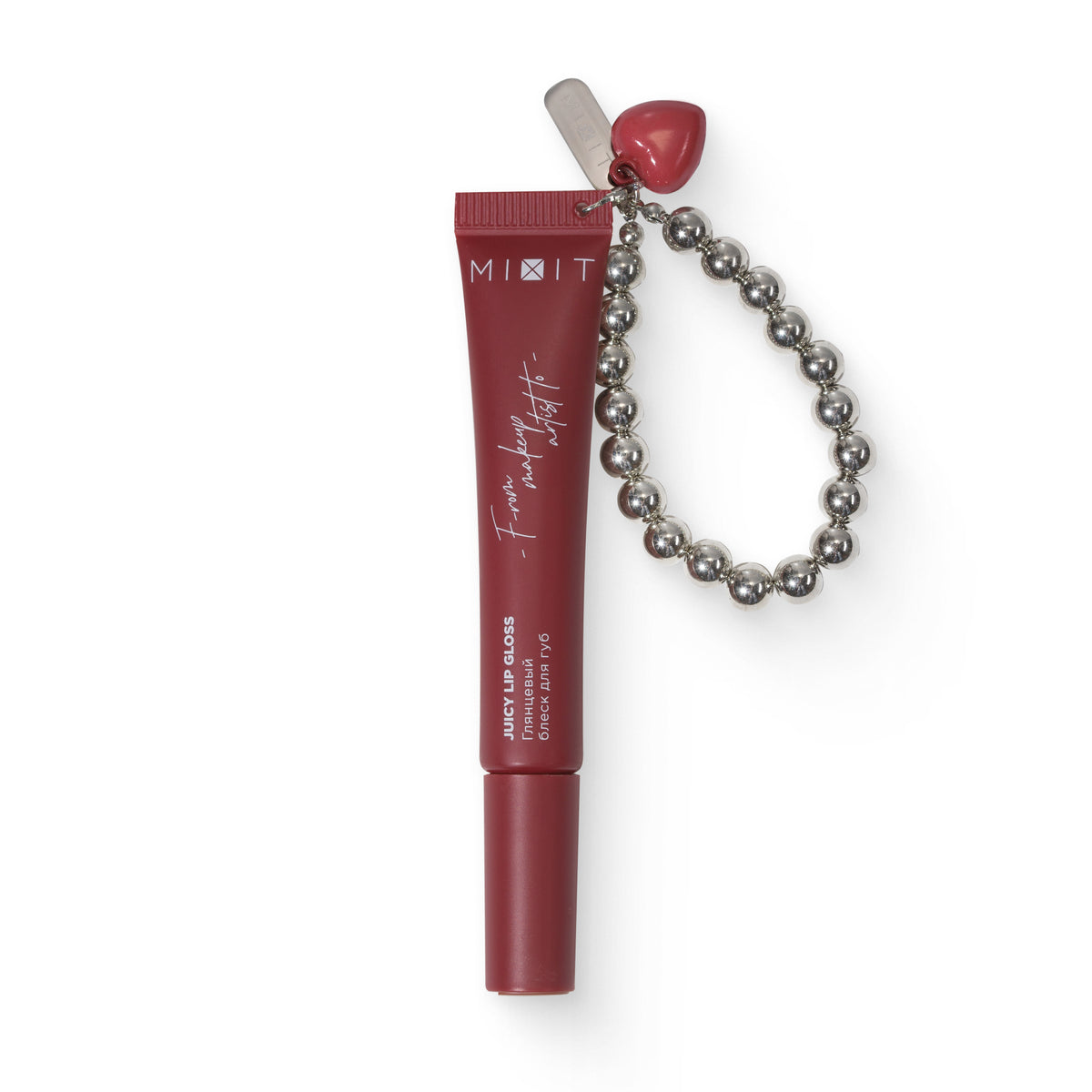 MIXIT Juicy Lip Gloss with Stylish Charm, Shade Berry, 12ml