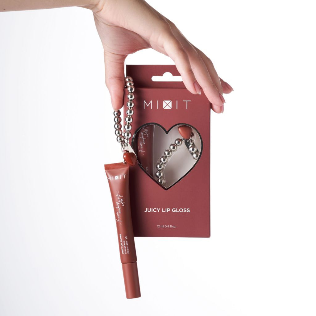 MIXIT Juicy Lip Gloss with Stylish Charm, Shade Berry, 12ml