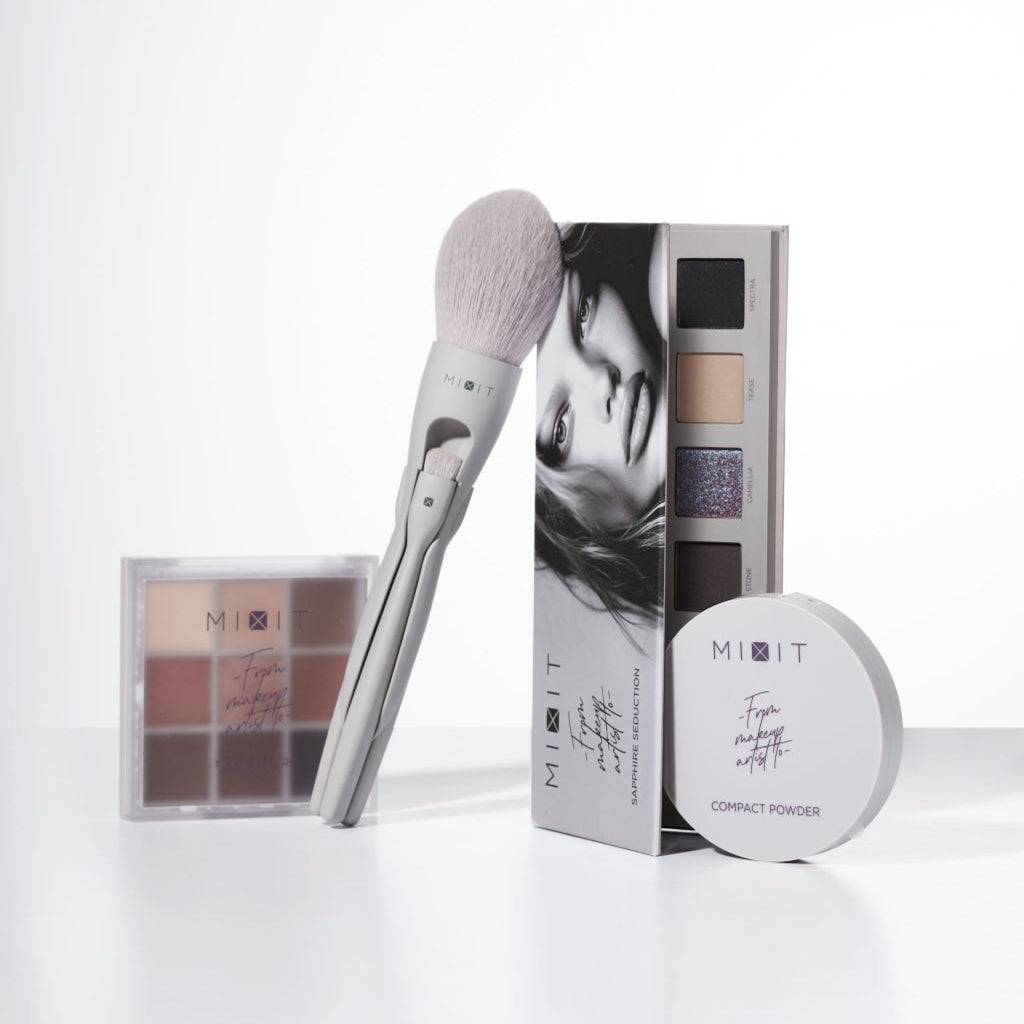 MIXIT Make Up Multi Brush Set 4 in 1, silver