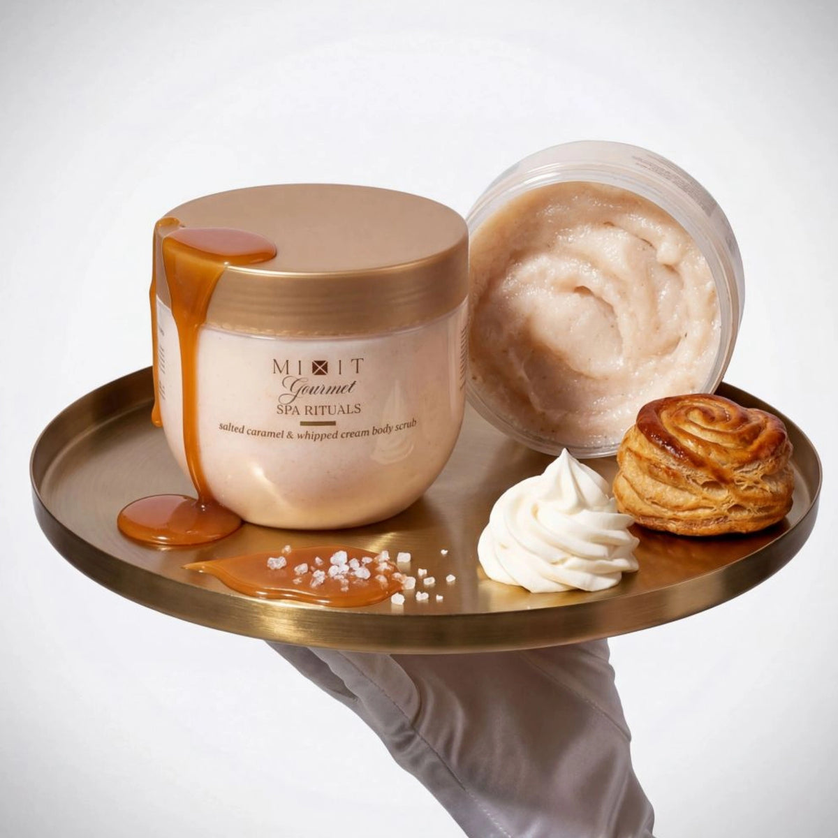MIXIT Spa Rituals Gourmet Salted Caramel & Whipped Cream Body Scrub 300g